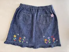ミキハウス　花柄デニムスカート100サイズ