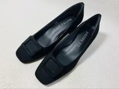 SH61◆新品◆Le Talon 4.5cmスクエアバックルパンプス 24.0