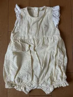 Cottoli イエローフリルロンパース