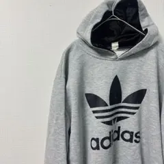 adidas レディース フード付きトレーナー グレーパーカー【フリーサイズ】