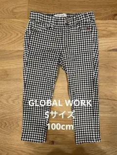 GLOBAL WORK チェック柄 ロングパンツ S 100cm