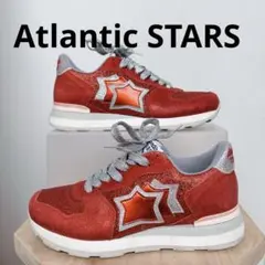 Atlantic STARS レディース　スニーカー　赤　ラメ　シルバー　23㎝