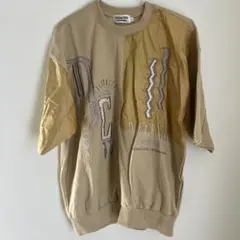 古着 ベージュ 半袖トレーナー Lサイズ