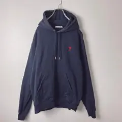 m*m様 AMI PARIS アミパリス フーディ パーカー L ネイビー　古着
