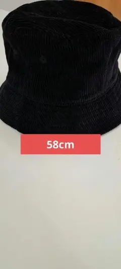 黒 コーデュロイ バケットハット