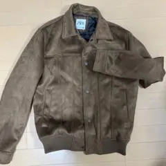 【美品】ZARA ブラウン スエード風 ジャケット EUR M