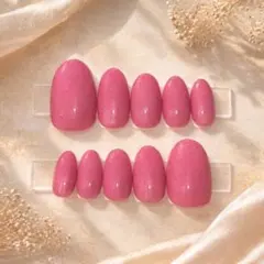 ピンク ネイルチップ ハンドメイド 10本