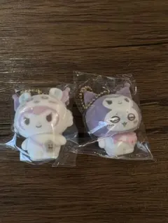 ちいかわ サンリオ シークレットフロッキーマスコットチャーム モモンガ クロミ