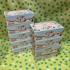 フタ付きペーパーボックス　ブルー　9個セット