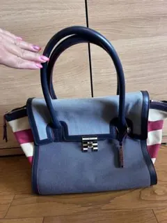 TOMMY HILFIGER ストライプトートバッグ