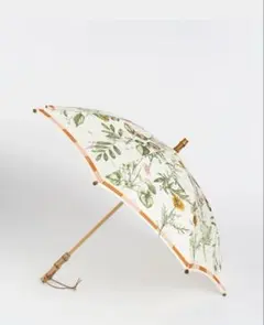 花柄長傘 木製持ち手 晴雨兼用