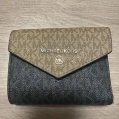 MICHAEL KORS 三つ折り財布 黒/ベージュ