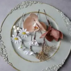 ＊お得なset＊ホワイトベージュ系のヘアパーツset 髪飾り　結婚式　前撮り