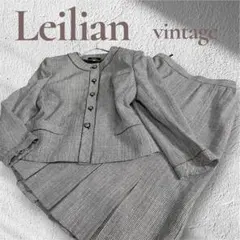 【Leilian 】レリアン　シルクウール チェック柄 スーツヴィンテージ9号