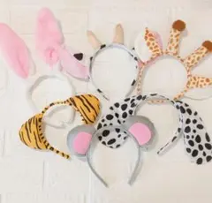 15 動物 耳 カチューシャ アニマル 仮装 コスプレ かわいい 6個