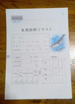 くもん数学 K教材終了テスト 使用済み予習復習に！なかは消してありますのサムネイル