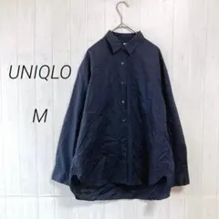 UNIQLO　エクストラファインコットンシャツ　長袖　ネイビー　M