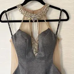 AR ANGELR ビジュー付きタイトドレス グレー