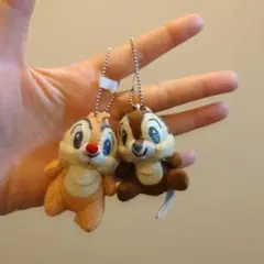 ディズニー チップとデール ぬいぐるみ マスコット キーホルダー 2点セット