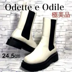 極美品 Odette e Odile モカバックゴア ブーツ 厚底 24.5