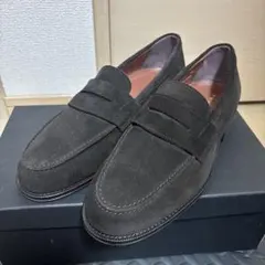 H*売様 B:MING byBEAMSダークブラウン スエード ローファー25.