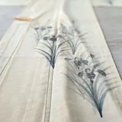 【美品】夏着物 訪問着 付け下げ 手描き 菖蒲 単衣 地紋 身丈158裄62.5 美品】夏着物 訪問着 付け下げ 手描き 菖蒲 単衣 地紋 身丈158裄62.5