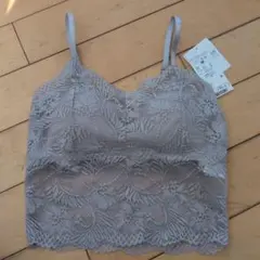 グレー レースキャミソールブラ