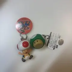 スーパーマリオブラザーズ キノピオ 1upキノコ キーホルダー プライズ