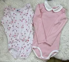 プチバトー　長袖ロンパース　2枚セット