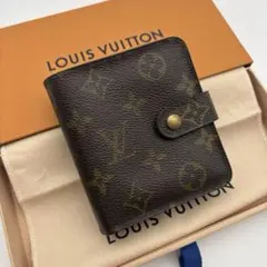 ルイヴィトン コンパクトジップ モノグラム 二つ折り財布 茶色のサムネイル