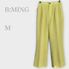 新品未使用　シアサッカーストレートパンツ　センタープレス　イエロー　M 春夏