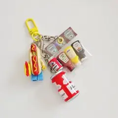 じゃらじゃらキーホルダー ホットドッグ&ビール ミニフィグ