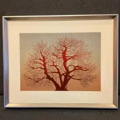 ▼巻白　木版画　限定　まきはく　tree　木製フレーム　絵画　アート ▽巻白 木版画 限定 まきはく tree 木製フレーム 絵画 アート - メルカリ
