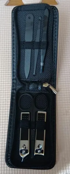 豪華6種類　ネイルケアセット　爪切りセット：ブラック