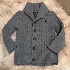 POLO RALPH LAUREN ケーブルニットカーディガン グレー 2T