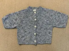 6 ROKU ラメ糸入り半袖カーディガン_ライトブルーMIX