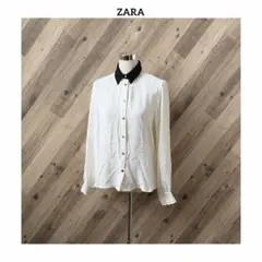 ✨新品✨ZARA ザラ コンビネーション クレープ カラー 長袖 シャツ S