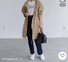 オフベージュ ロング丈スプリングコート