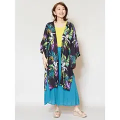チャイハネ　yul 　ボタニカル柄着物スリーブロングカーディガンのサムネイル