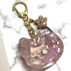 春テーマ 桜の猫ちゃんキーホルダー 二層オイル シェイカー シャカシャカ