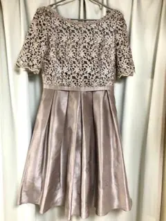 超・超・超目玉商品♢上品で可愛い♢刺繍シャンパンGOLDワンピースドレス美品のサムネイル