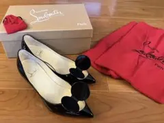 クリスチャンルブタン ミッキーマウスモチーフブラックパンプス 36