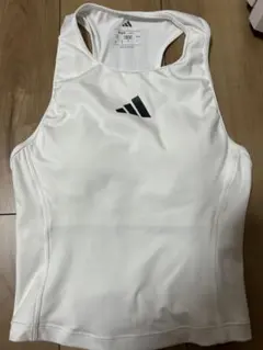 adidas ホワイト タンクトップ ストライプ
