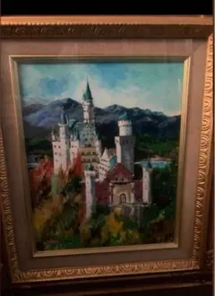 油彩画 モン・サン・ミッシェル 風景画 額装 油絵 肉筆 10号 - メルカリ