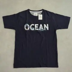 【新品 タグ付】ミツミネ プリント半袖Tシャツ 【M】ネイビー コットン100%のサムネイル