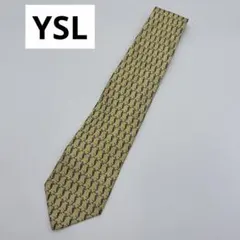 YVES SAINT LAURENT ネクタイ 総柄 イエロー系