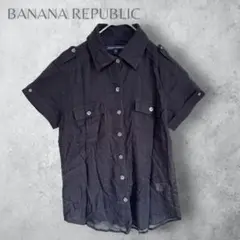 【BANANA REPUBLIC バナナリパブリック】　半袖コットンシャツ　黒