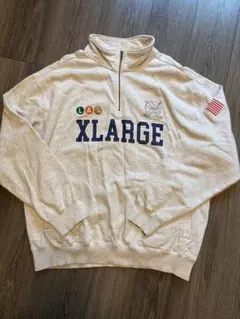 XLARGE ハーフジップ スウェット トレーナー ホワイト XLのサムネイル