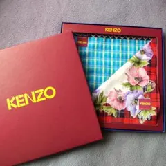 KENZO ハンカチ チェック 花柄 箱付きのサムネイル