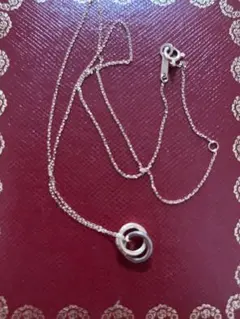 4°C k10 silver ネックレス　ダブルループ　ダイヤモンド